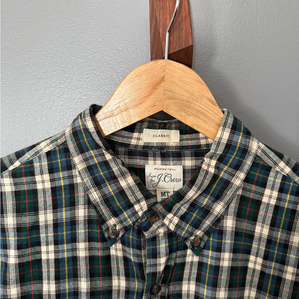 J.Crew Men’s Medium Tall Brushed Twill Plaid Shirt